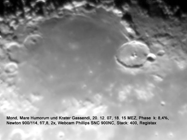 Mare Humorum und Krater Gassendi
